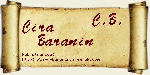 Ćira Baranin vizit kartica